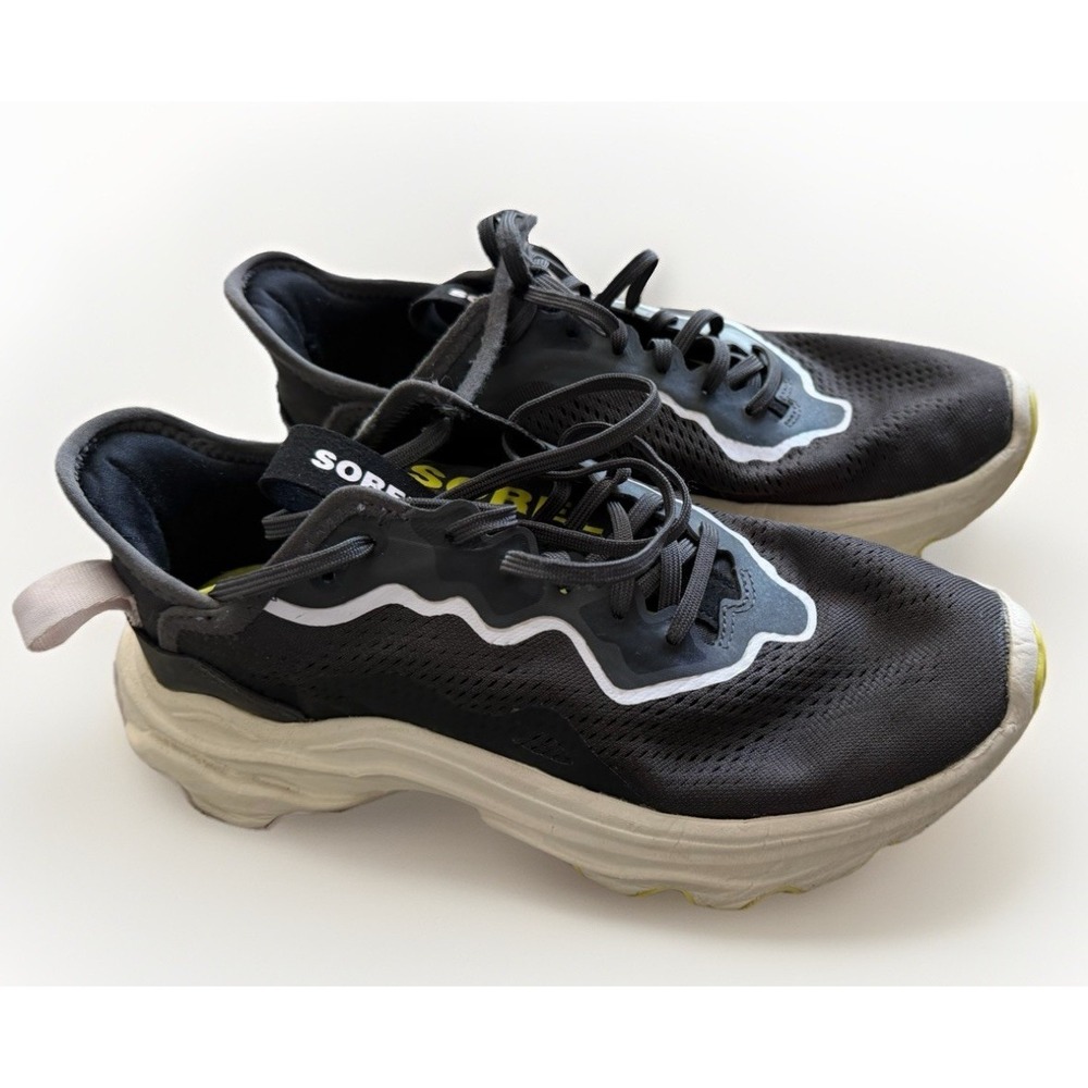 Sorel‎ Kinetic Breakthru Tech Lace Sneakers Womens 8 Black Chunky